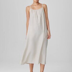 Eileen Fisher Washed Silk Cami Dress Almond Size XS